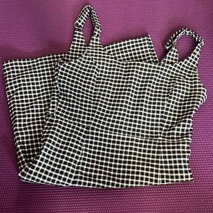Women’s black and white checkered tight dress